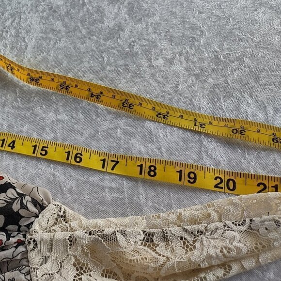 213 by Michelle Kim Multicolor Long Lace Sleeve Victorian Inspired Blouse Sz S - Picture 12 of 15